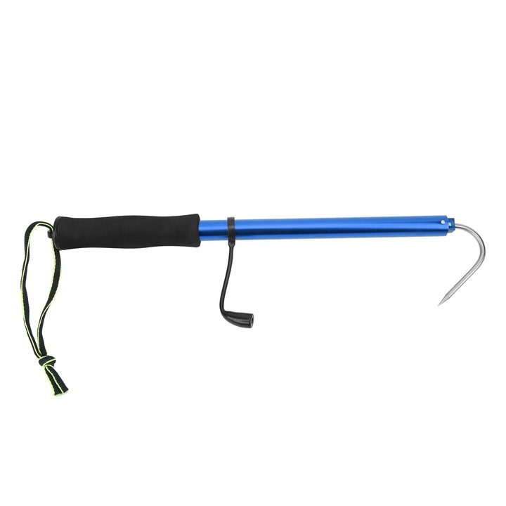 Stalp telescopic portabil pentru pescuit, albastru, aluminiu