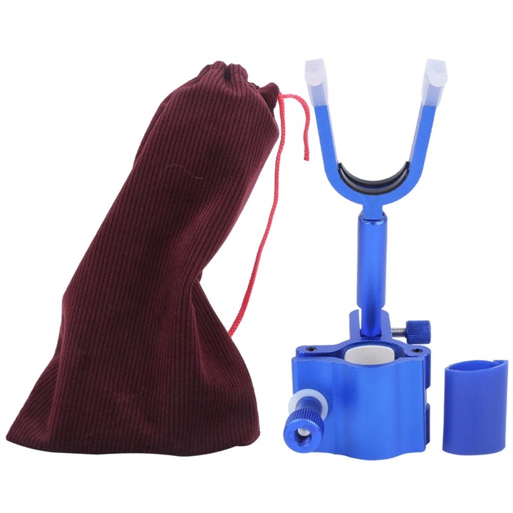 Set suport telescopic pentru undite, aluminiu, rosu si albastru, 19cm