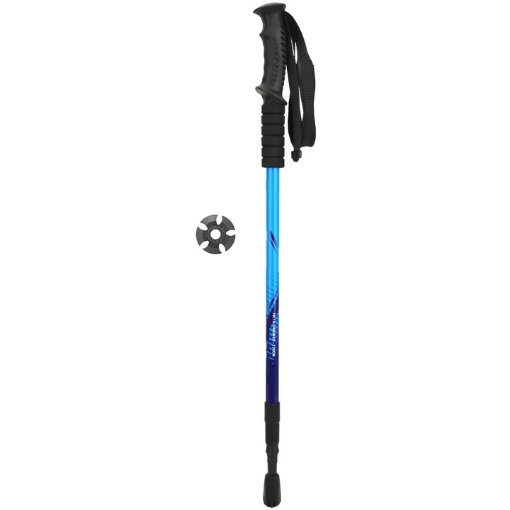 Set de bete de trekking telescopice, 58-110cm/65-135cm, aluminiu, rosu/albastru/purpurie/negru