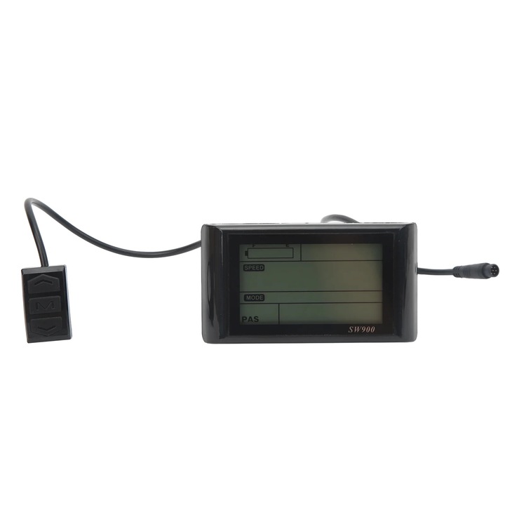 Display LCD pentru bicicleta electrica, 6 pini, 36V, negru
