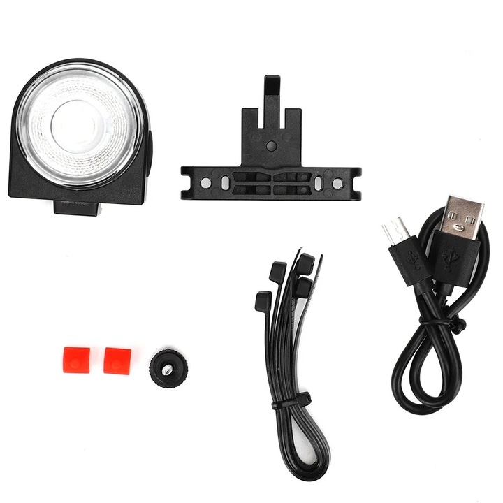 Lumina spate bicicleta, 7 culori LED, impermeabila, dimensiuni 4.2x0.5x32cm, acumulator reincarcabil