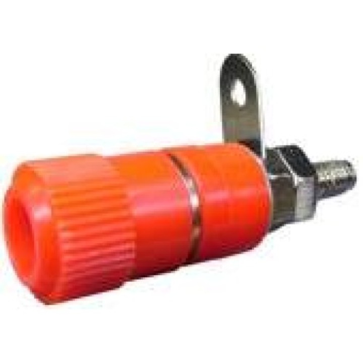 Borna 4mm, mama, rosu, fixare pe panou - 122564