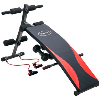 Banca abdomene curbata HMS L8355, greutate maxima utilizator 110kg, negru/rosu Banca abdomene curbata HMS L8355, greutate maxima utilizator 110kg, negru/rosu