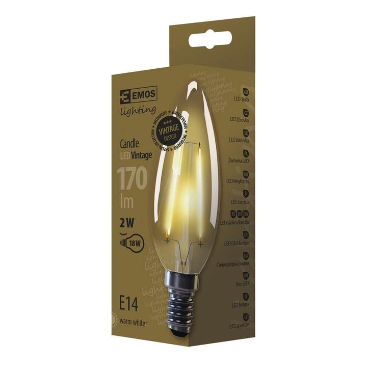 Bec LED, Emos, 2W, E14, WW+