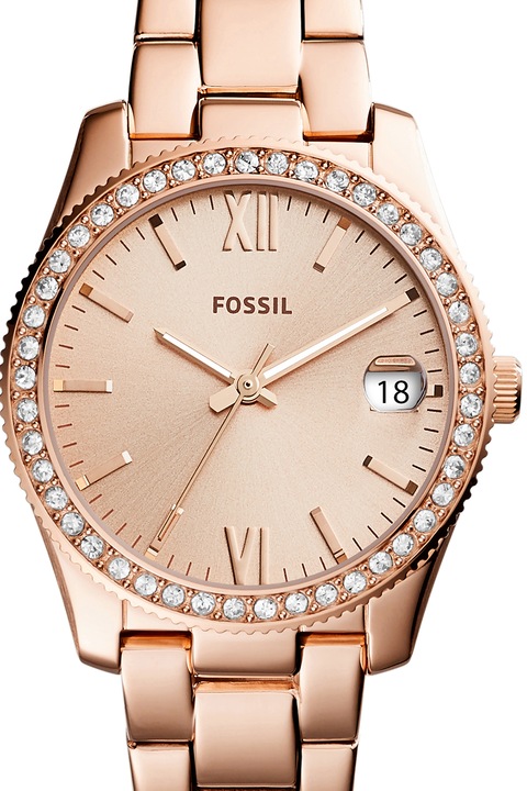 Fossil, Ceas cu zirconia Scarlette, Auriu rose