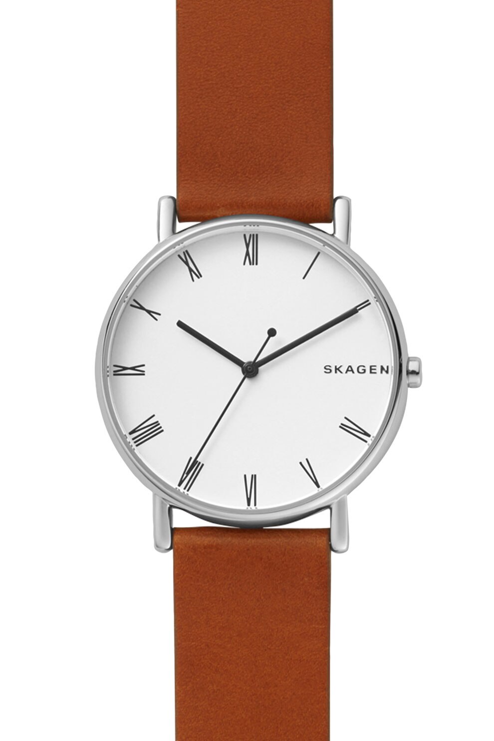 Skagen, Ceas cu o curea de piele Signatur, Maro scortisoara