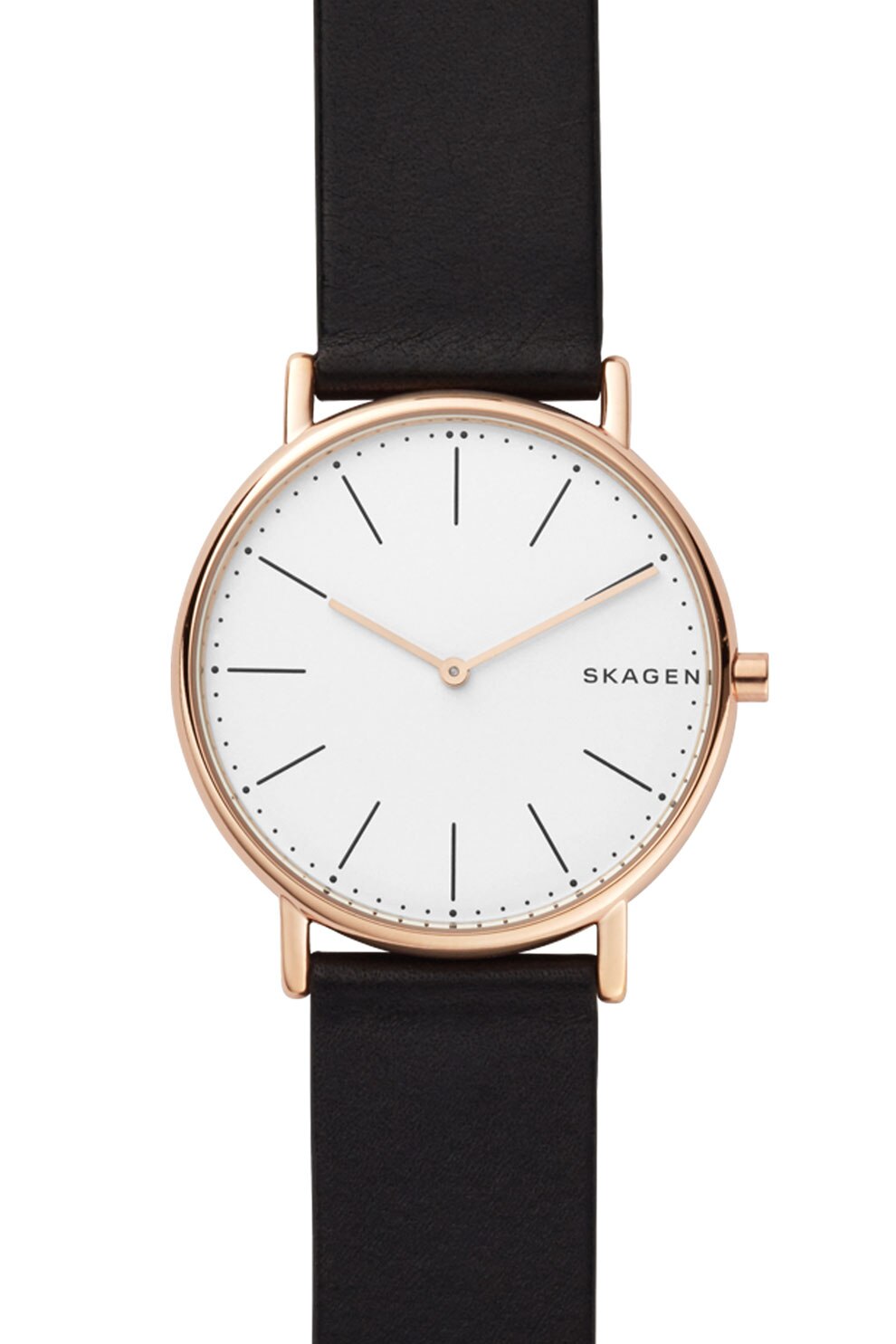 Skagen, Ceas cu o curea de piele Signatur, Negru
