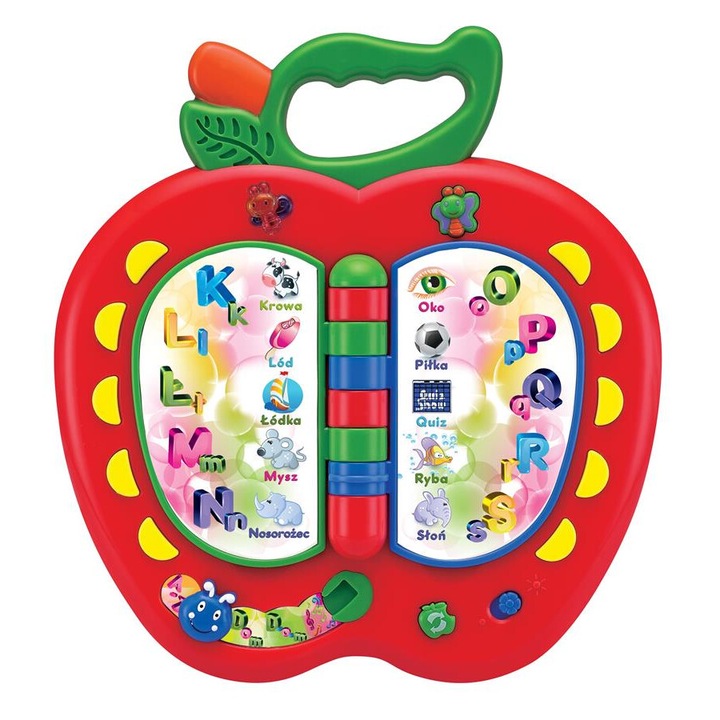 Jucarie educativa Musical Apple, Bam Bam, colorat, 26x28x3cm, pentru copii de la 3 ani
