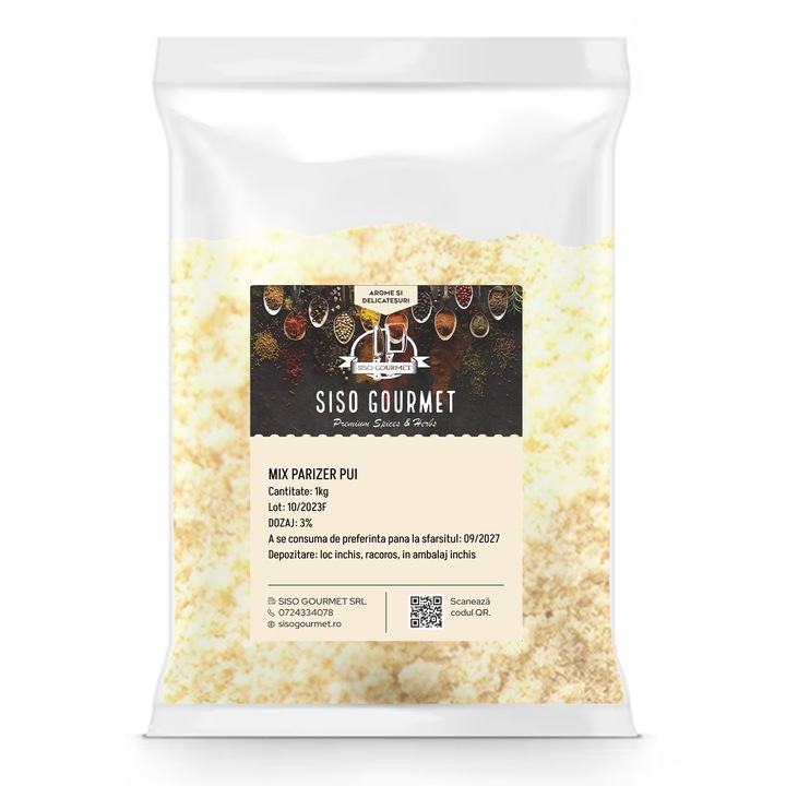 Mix condimente pentru Parizer de pui, Siso Gourmet, 1 kg