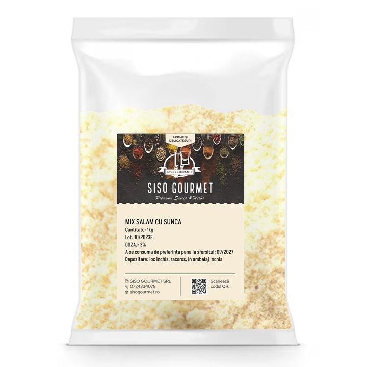 Mix condimente pentru Salam cu sunca, Siso Gourmet, 1 kg
