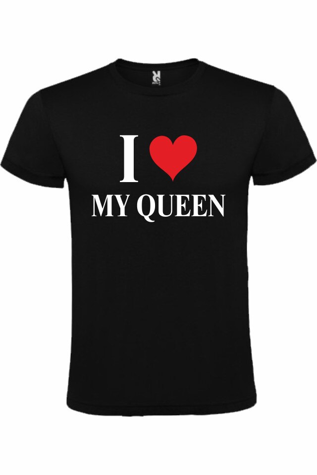 Tricou personalizat My Queen, Negru/Alb