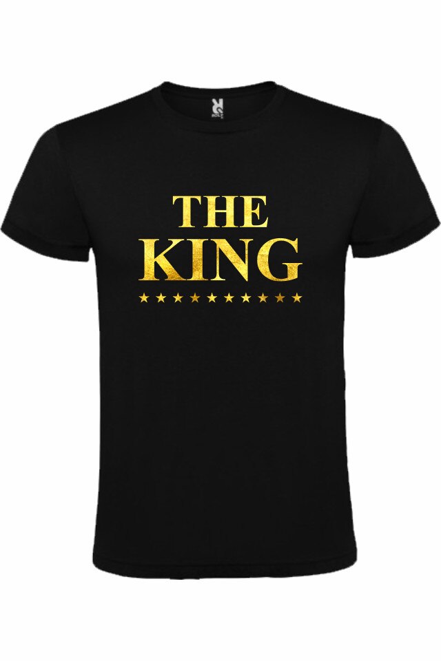 Tricou personalizat The King, Negru/Auriu