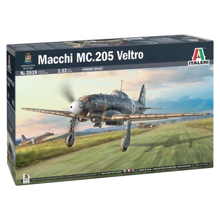 Macheta aeromodel de construit Avion Macchi MC.205 Veltro Scara 1:32 Italeri 2519