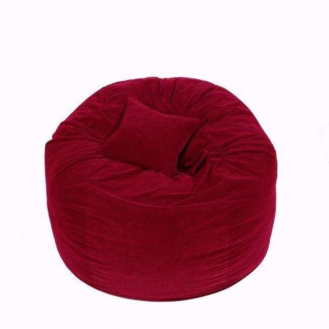 Set Fotoliu (Mediu) Matusalem + Perna decorativa - Bloody Red (Gama Diamond) husa detasabila, Transformabil in pat, Fabricat in Romania, umplut cu fulgi de burete memory mix®, marca Pufrelax