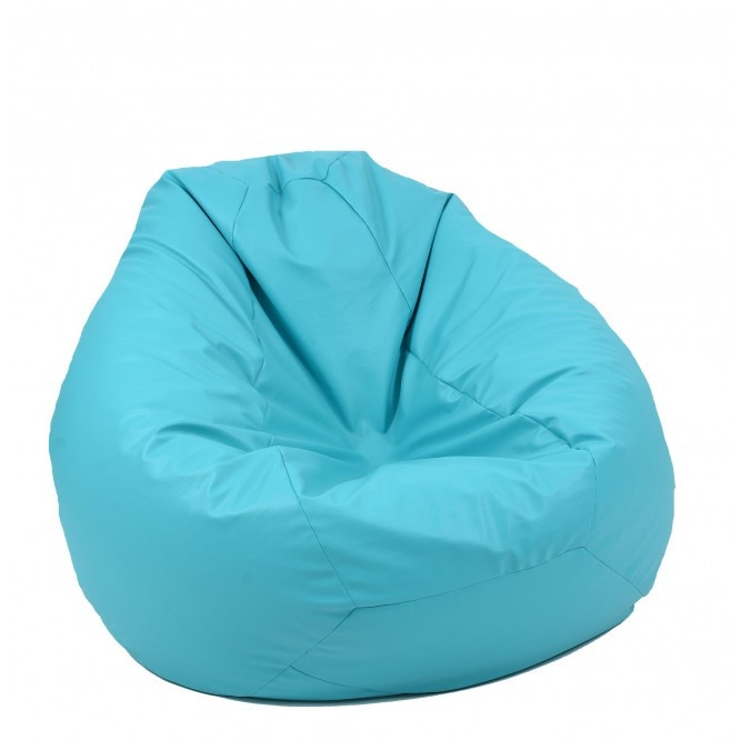 Fotoliu (Mare) Nirvana Gigant - Turcoaz (piele eco) umplut cu perle polistiren (beanbag para marca Pufrelax) Fabricat in Romania
