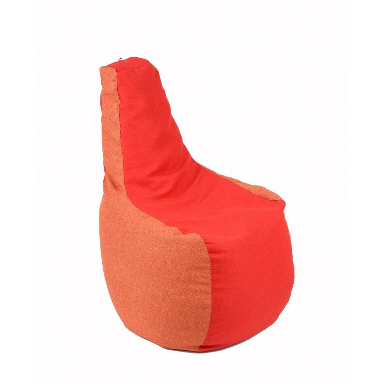 Fotoliu (Mediu) Sunlounger - Savana Red & Orange (Gama Savana) umplut cu perle polistiren (fotoliu para marca Pufrelax) Fabricat in Romania