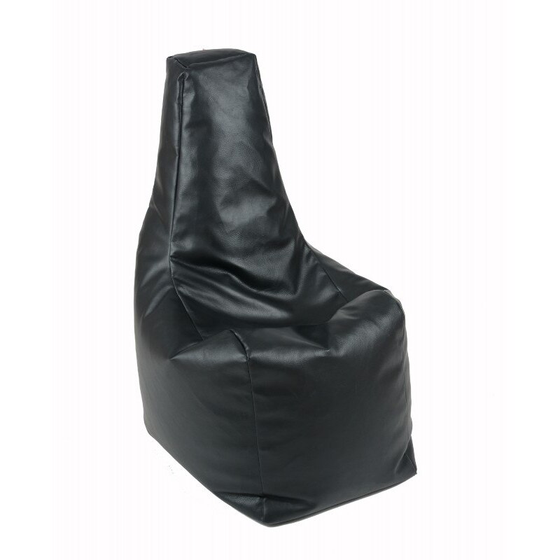 Fotoliu (Mediu) Sunlounger - Back 2 Black (GAMA PREMIUM PU) umplut cu perle polistiren (fotoliu para marca Pufrelax) Fabricat in Romania