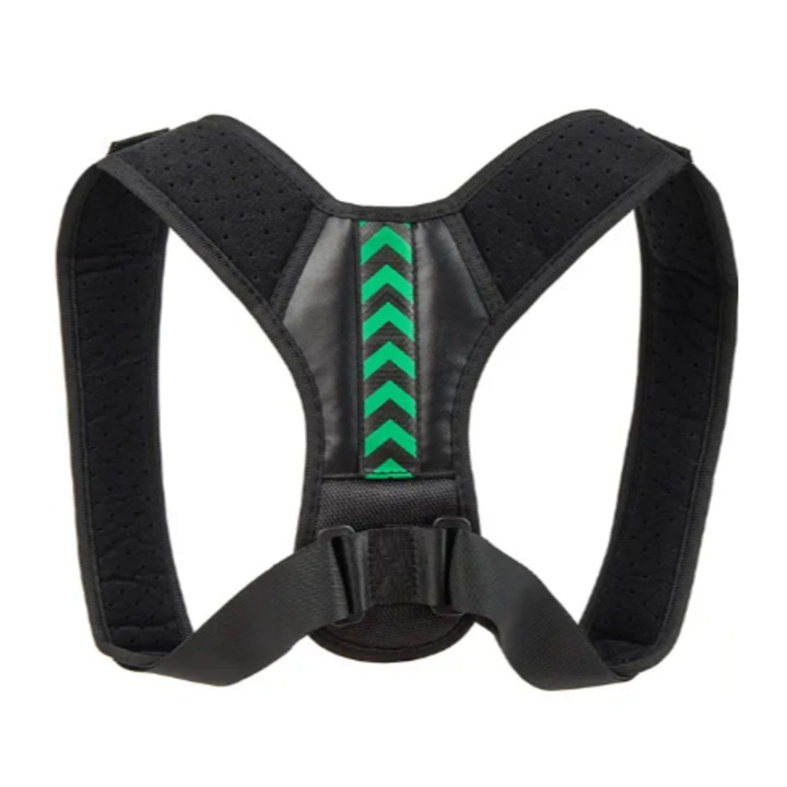 Ергономичен коректор за стойка, за изправяне на гърба, гръбначния стълб, ключицата и раменете, регулируем двоен колан, регулируем колан, унисекс, размер L