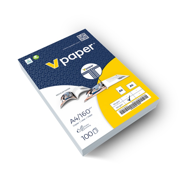 Hartie V-PAPER, Biguita la margine, A4Portrait 160g