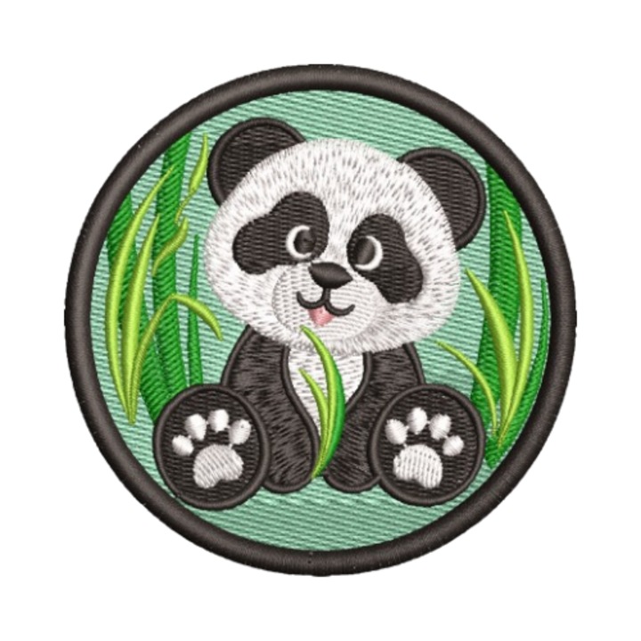 Petic brodat Urs Panda, 70 mm, aplicabil pe textil