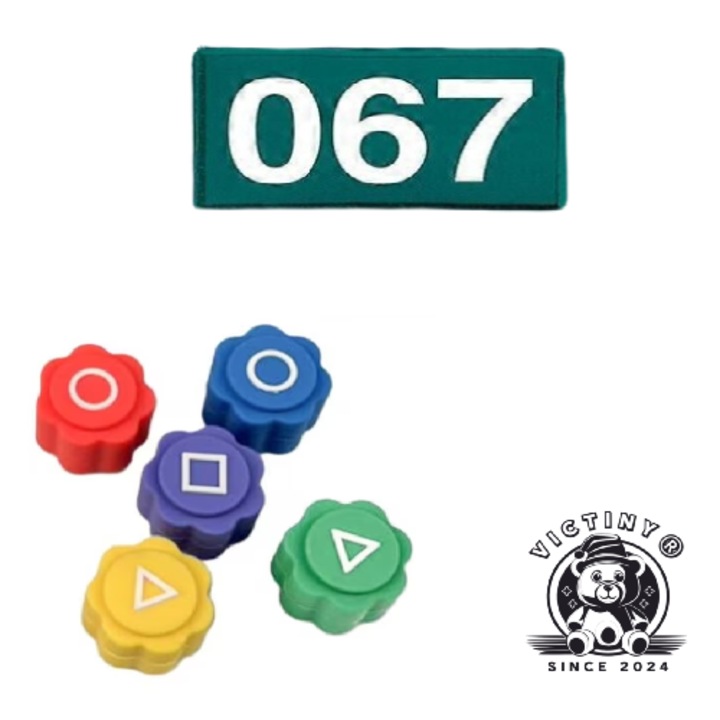 Gonggi és Emblema játékkészlet, 067-es játékosszámú foltok, VICTINY ® zöld tintahal játék, 2 darabos