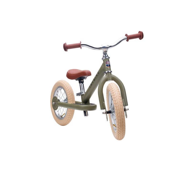 Детски велосипед, Coandco, зелен, 2 в 1, 12 инча, 28x47 см