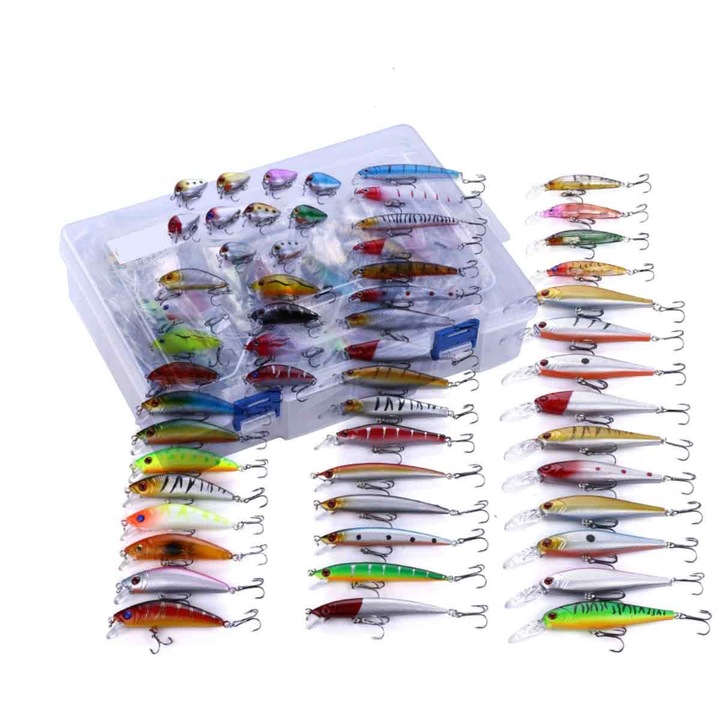 Set naluci de pescuit Enforose, design realist, material durabil, 56 bucati