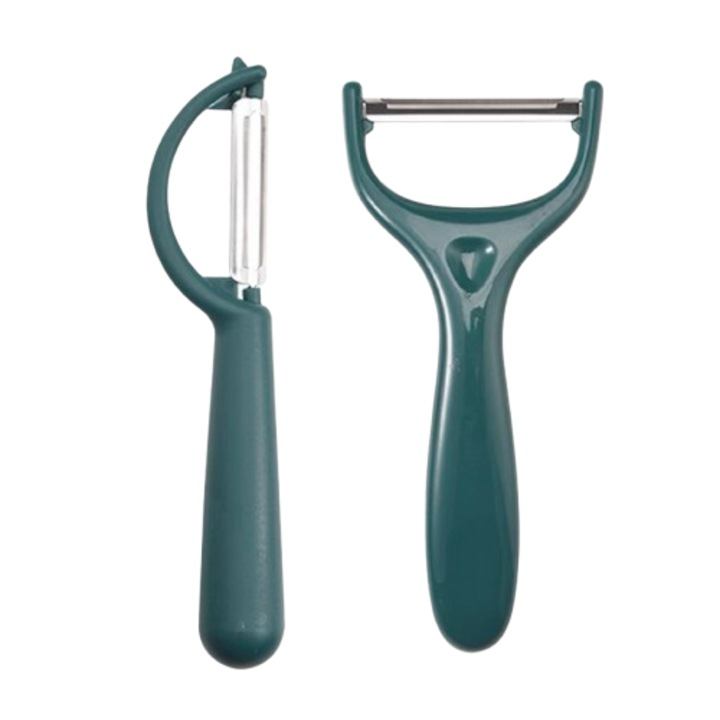 Set 2 dispozitive decojire legume si fructe, Plastic/Otel inoxidabil, usor de curatat, Verde