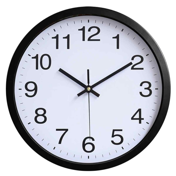 Ceas decorativ metalic Enforose, 30cm, design modern, silentios, din otel inoxidabil si aluminiu