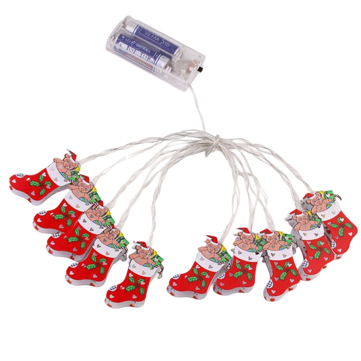 Lumini de Craciun, Enforose, 20 LED-uri, rosu si alb, 3 metri