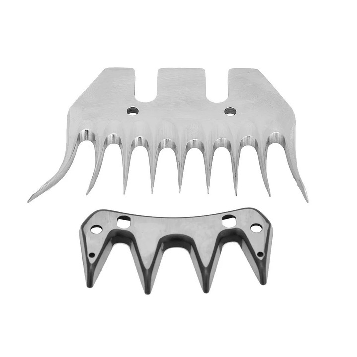 Lame pentru taierea lanii, 9 si 13 dinti curbati, 8cm x 5.6cm si 6cm x 3cm, argintiu