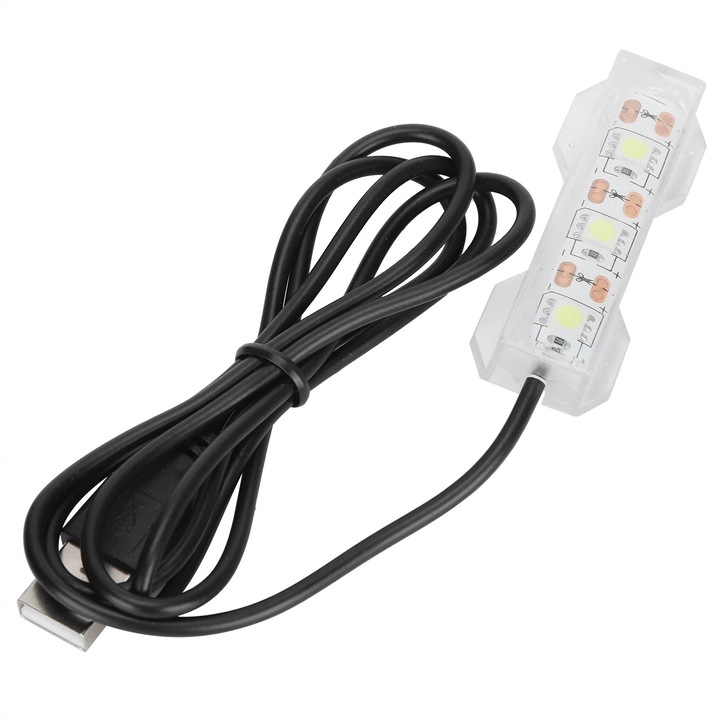 Kis LED akvárium lámpa, mini dekoráció, 6x2cm, műanyag, többszínű