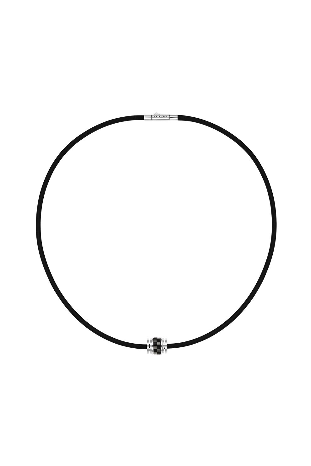 Skagen, Colier cu detaliu din fibra de carbon Olaf, Negru