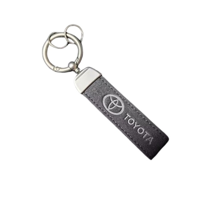 Toyota kulcstartó, Fudisenn®, kiváló minőségű szőrme, csúcsminőség, fekete, 12,5 × 2,2 cm