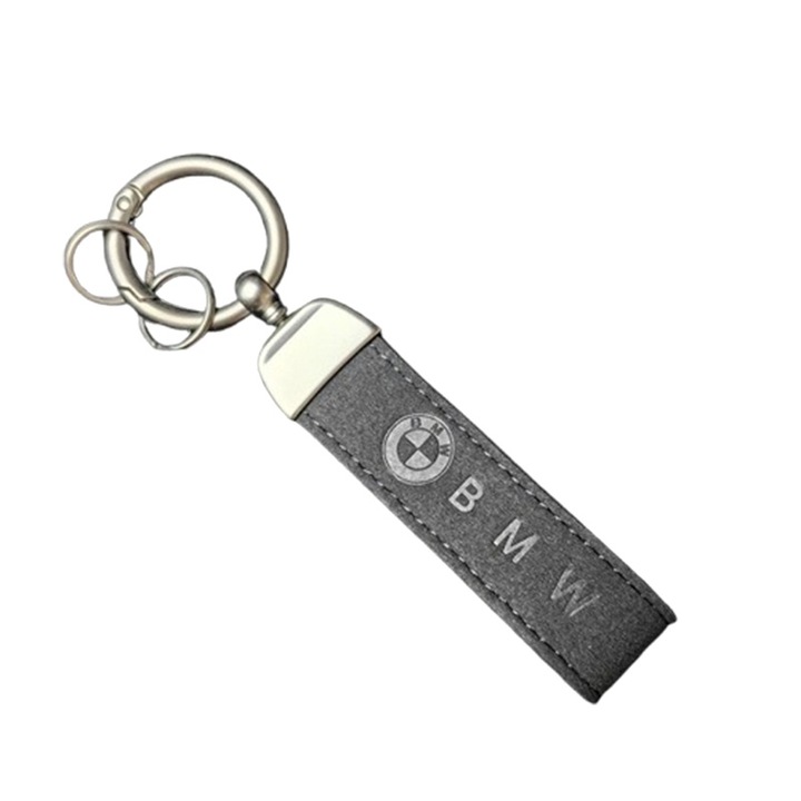 BMW kulcstartó, Fudisenn, kiváló minőségű szőrme, csúcsminőség, fekete, 12,5 × 2,2 cm