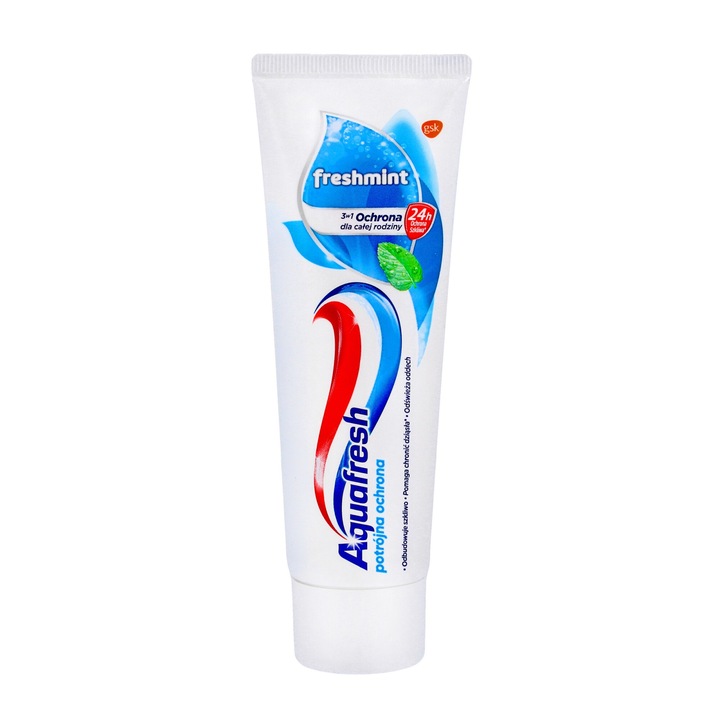 Паста за зъби GSK AQUAFRESH FRESH&MINTY 75ML, защита срещу кариес