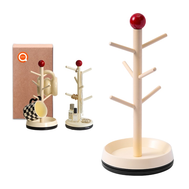 Raft de depozitare, poate fi utilizat pentru depozitarea paharelor si a bijuteriilor, colierelor, parfumurilor, design minimalist si modern, se potriveste cu diferite stiluri de decorare interioara, 15cm x 31.8cm, culoare alba