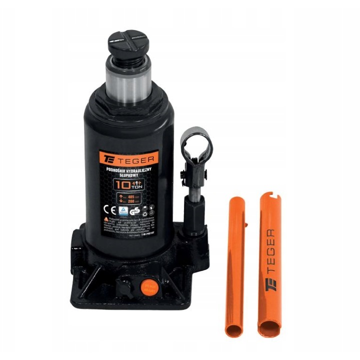 Подемник Teger, 10T, Хидравличен, 200x405mm, Черен/Оранжев