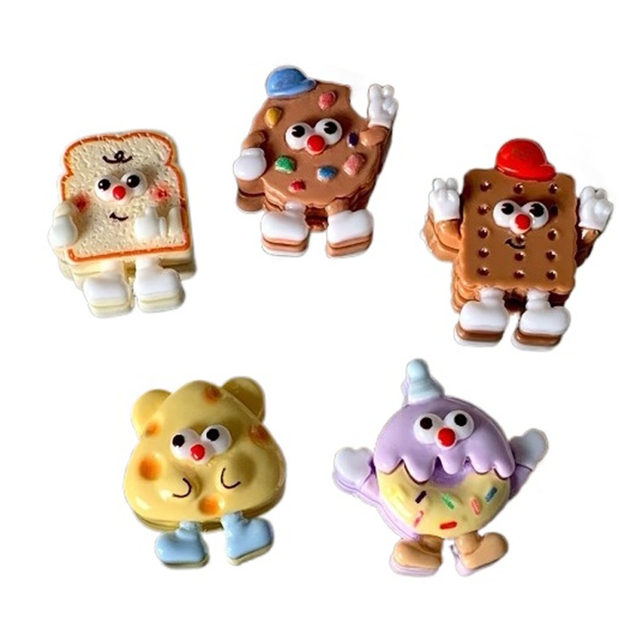 Set 5 bucati decoratiuni magnetice mini pentru frigider, potrivite pentru decorarea frigiderului si a mesei, accesorii crafting, multiculoare