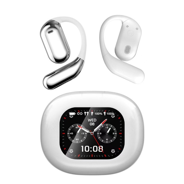 Vezeték nélküli fejhallgató, Bluetooth 5.4, 8-10 órás akkumulátor-üzemidő, IPX6 vízállóság, fehér