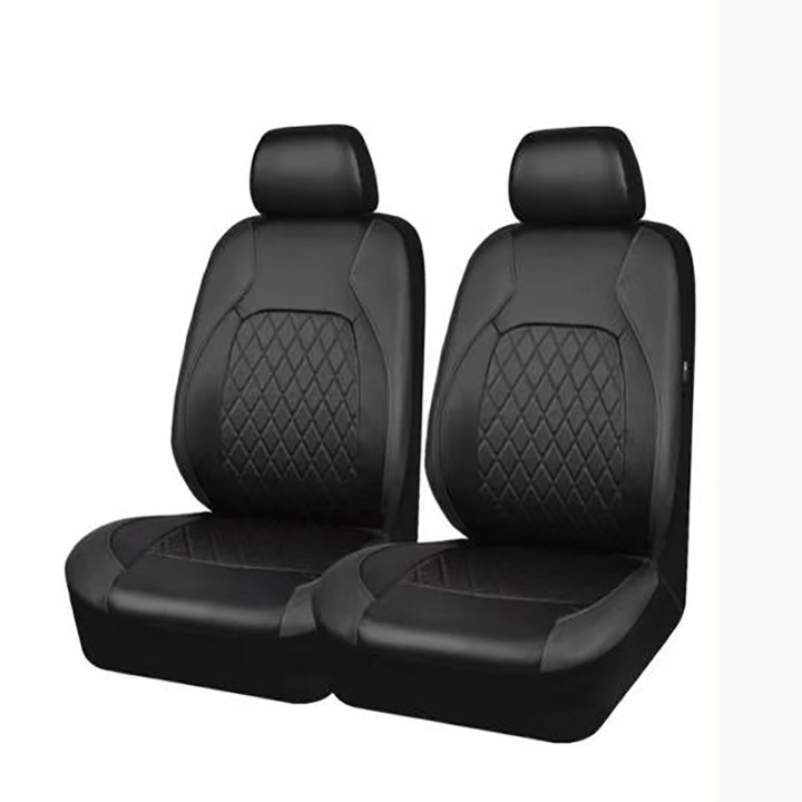 Set 2 huse auto universale din piele, impermeabile, compatibile cu airbag, pentru scaune fata