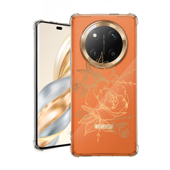 BestCase® Husa pentru Honor Magic7 Lite, Anti Shock 1.5MM, Golden Rose, Protectie camera, ecran si colturi, 1926355 AS 989