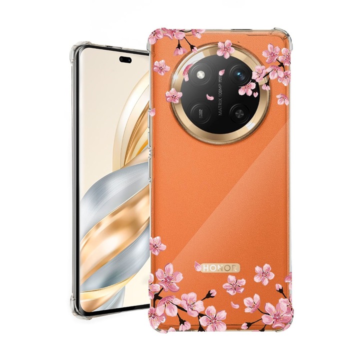 BestCase® Husa pentru Honor Magic7 Lite, Anti Shock 1.5MM, Pastel colors - flowers, Protectie camera, ecran si colturi, 1926355 AS 694