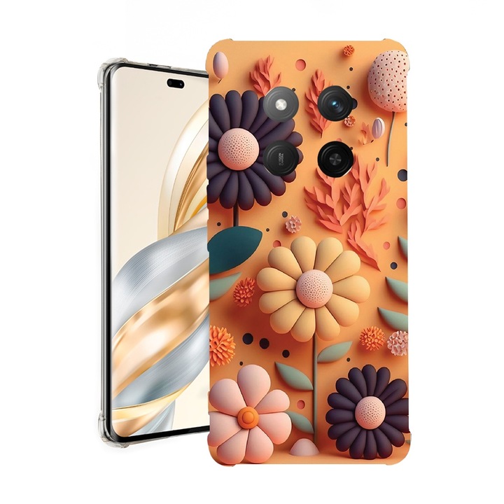 BestCase® Husa pentru Honor Magic7 Lite, Anti Shock 1.5MM, Happy Flowers, Protectie camera, ecran si colturi, 1926355 AS 1149