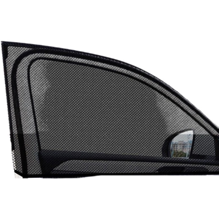 Ecran de fereastra auto din plasa de fibra de carbon, set de 4, protectie UV, izolatie termica