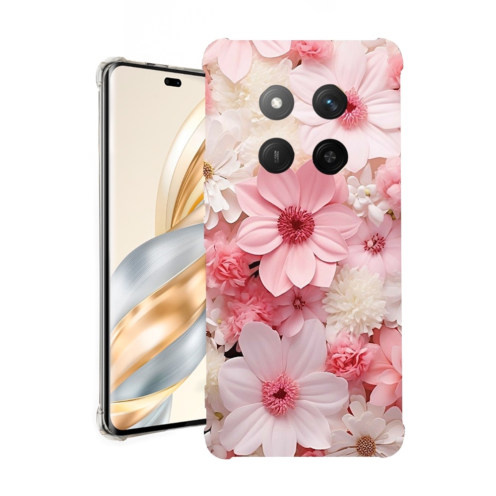 BestCase® Husa pentru Honor Magic7 Lite, Anti Shock 1.5MM, Pink And White Daisy, Protectie camera, ecran si colturi, 1926355 AS 1145