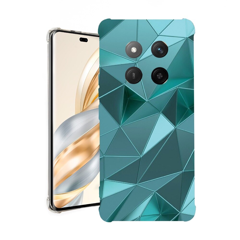 BestCase® Husa pentru Honor Magic7 Lite, Anti Shock 1.5MM, Green Mosaic, Protectie camera, ecran si colturi, 1926355 AS 1251