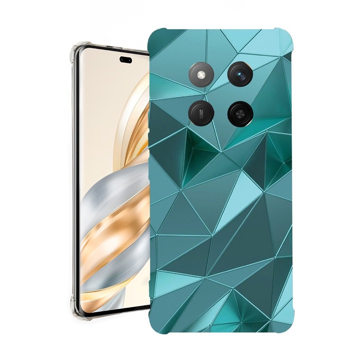 BestCase® Husa pentru Honor Magic7 Lite, Anti Shock 1.5MM, Green Mosaic, Protectie camera, ecran si colturi, 1926355 AS 1251