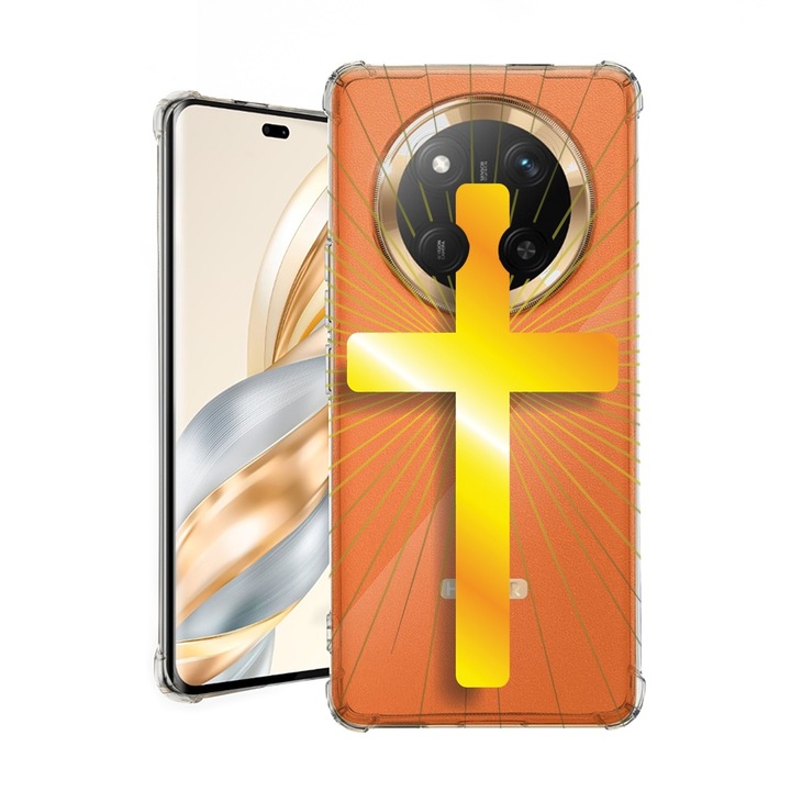 BestCase® Husa pentru Honor Magic7 Lite, Anti Shock 1.5MM, Golden Cross, Protectie camera, ecran si colturi, 1926355 AS 1786