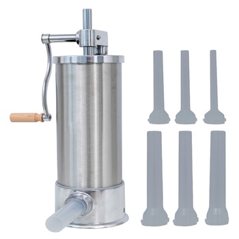 Aparat Umplut Carnati 6Kg INOX Vertical+ 6 Palnii Incluse, Alpin Profi Aparat Umplut Carnati 6Kg INOX Vertical+ 6 Palnii Incluse, Alpin Profi